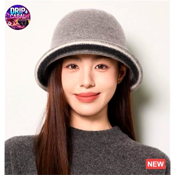 Wool Blend Vintage Bucket Hat Classic Felt Bowler Cap main image 5